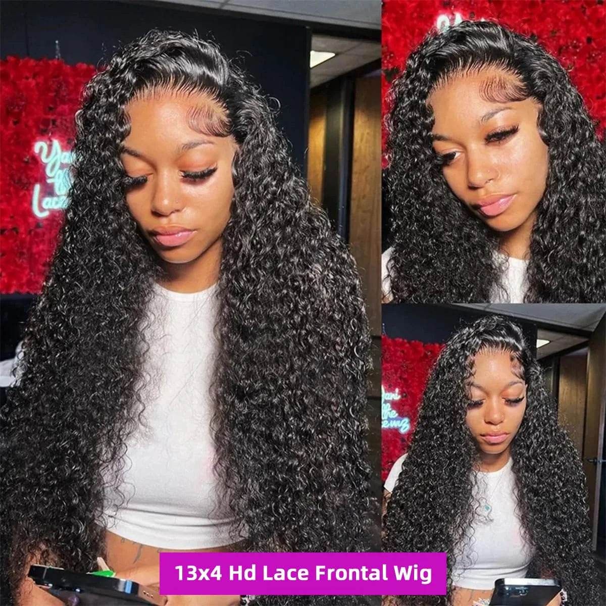 Lace Front Wigs Human Hair Wig For Woman 13x4 Deep Curly Lace Front Wig Human Hair Pre Plucked With Baby Hair  Lace Frontal Wigs