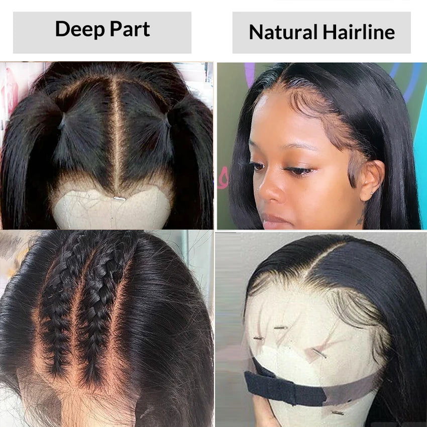 13x6 HD Lace Frontal Wig 13x4 Lace Front Human Hair Wigs Lemoda Remy Wig For Women 34 32 Inch Straight Transparent Lace Wig
