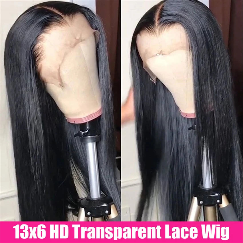 13x6 HD Lace Frontal Wig 13x4 Lace Front Human Hair Wigs Lemoda Remy Wig For Women 34 32 Inch Straight Transparent Lace Wig
