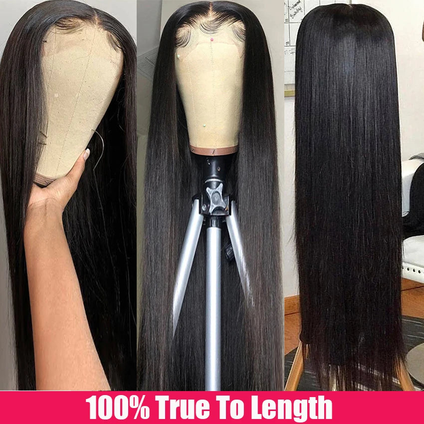 13x6 HD Lace Frontal Wig 13x4 Lace Front Human Hair Wigs Lemoda Remy Wig For Women 34 32 Inch Straight Transparent Lace Wig