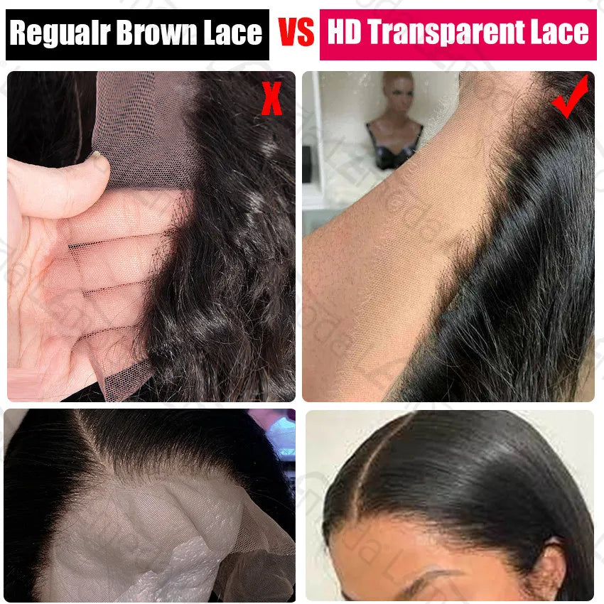 13x6 HD Lace Frontal Wig 13x4 Lace Front Human Hair Wigs Lemoda Remy Wig For Women 34 32 Inch Straight Transparent Lace Wig