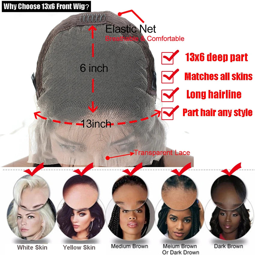 13x6 HD Lace Frontal Wig 13x4 Lace Front Human Hair Wigs Lemoda Remy Wig For Women 34 32 Inch Straight Transparent Lace Wig