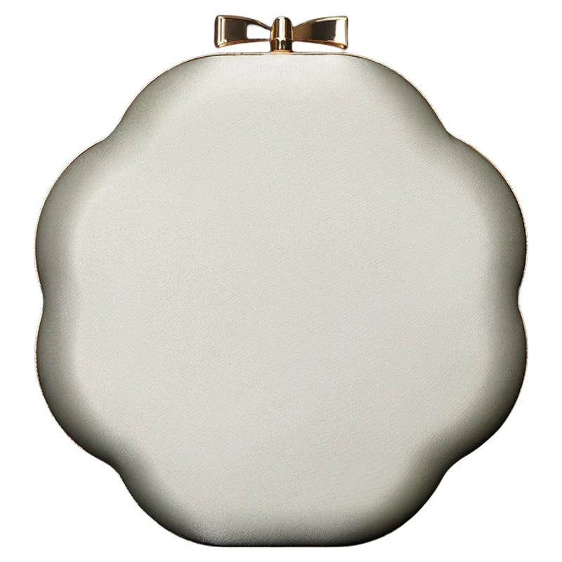 Cape-Bay Retro Versatile Women's Small Round Bag Mini Bag Chain Bag Bead Bag New Middle-Aged Mother Bag Ethnic Style Flower and Bird Embroider Shoulder Bag Crossbody Bag Wedding Banquet Wedding Bag with Cheongsam Bag Hard She