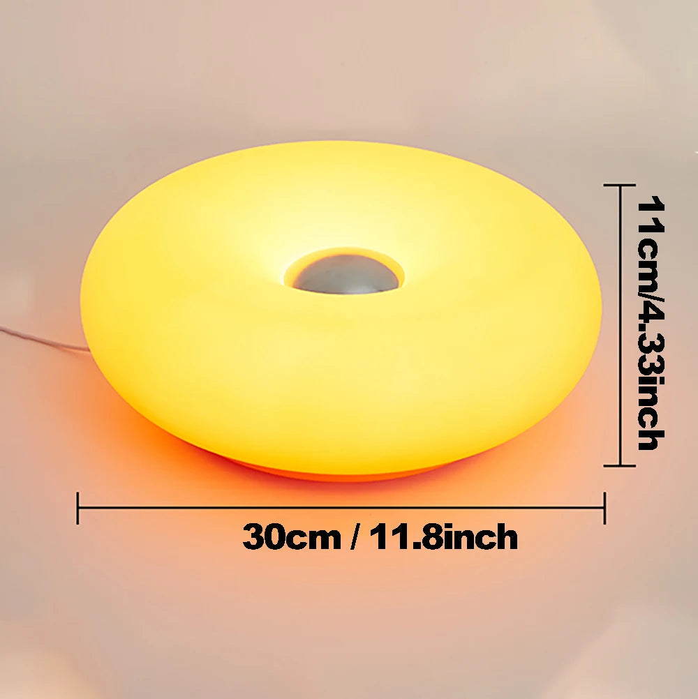 Bauhaus table lamp USB plug bedroom bedside lamp living room dining room decoration donut ambient light(Not glass)