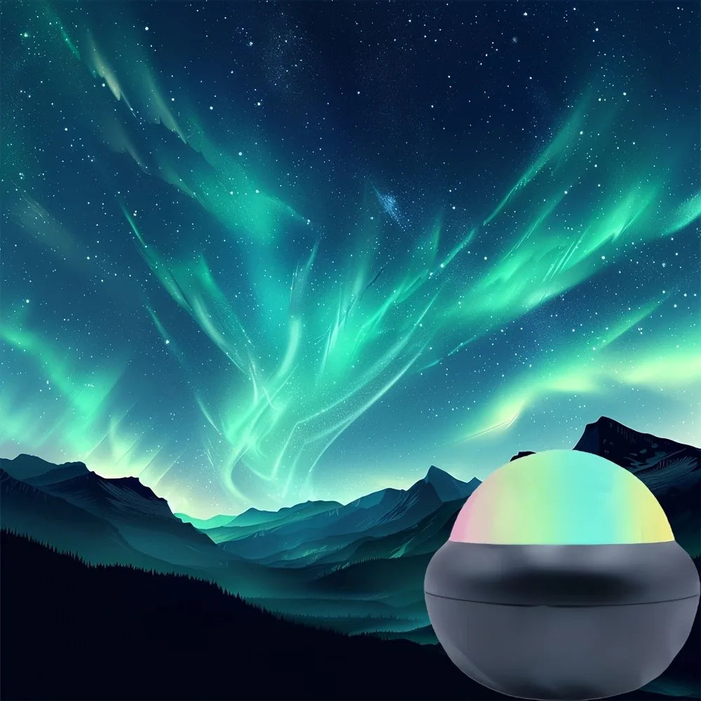 1PC Star Projector Night Light - USB Powered Galaxy Lamp with Remote Water Ripple & RGB Color Changing for Home Decor