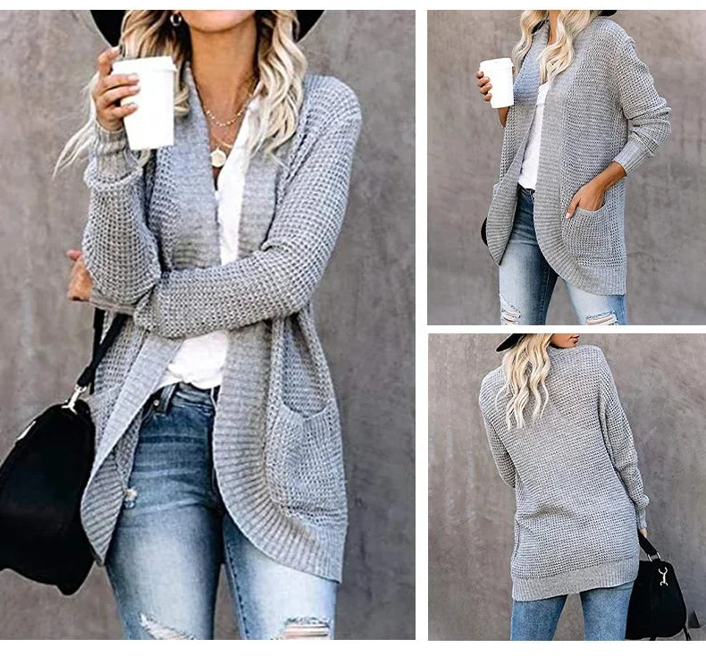 Fashion Women Cardigan Autumn Harajuku Knitted Sweater Basic Jacket Ropa Mujer Outerwear Thin Coat Streetwear New Woman Clothing