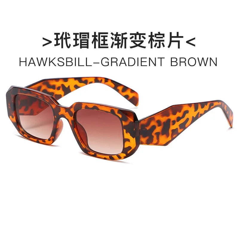 2025 new irregular square frame sunglasses European and American personalized cutting edge wide-leg sunglasses fashionable stree