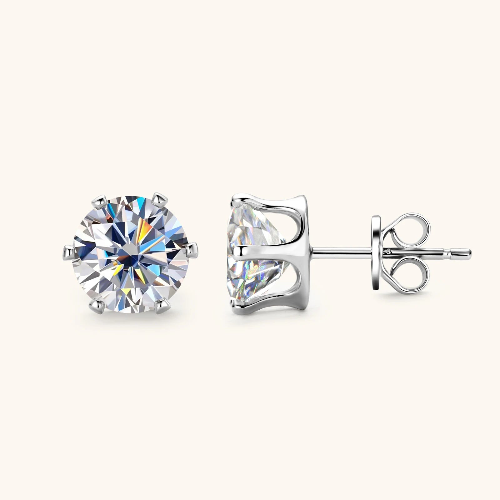 0.1-3ct Moissanite Diamond Stud Earrings for Women Men 925 Silver Original Certified Plated 18k Gold Earring Wedding  Jewelry