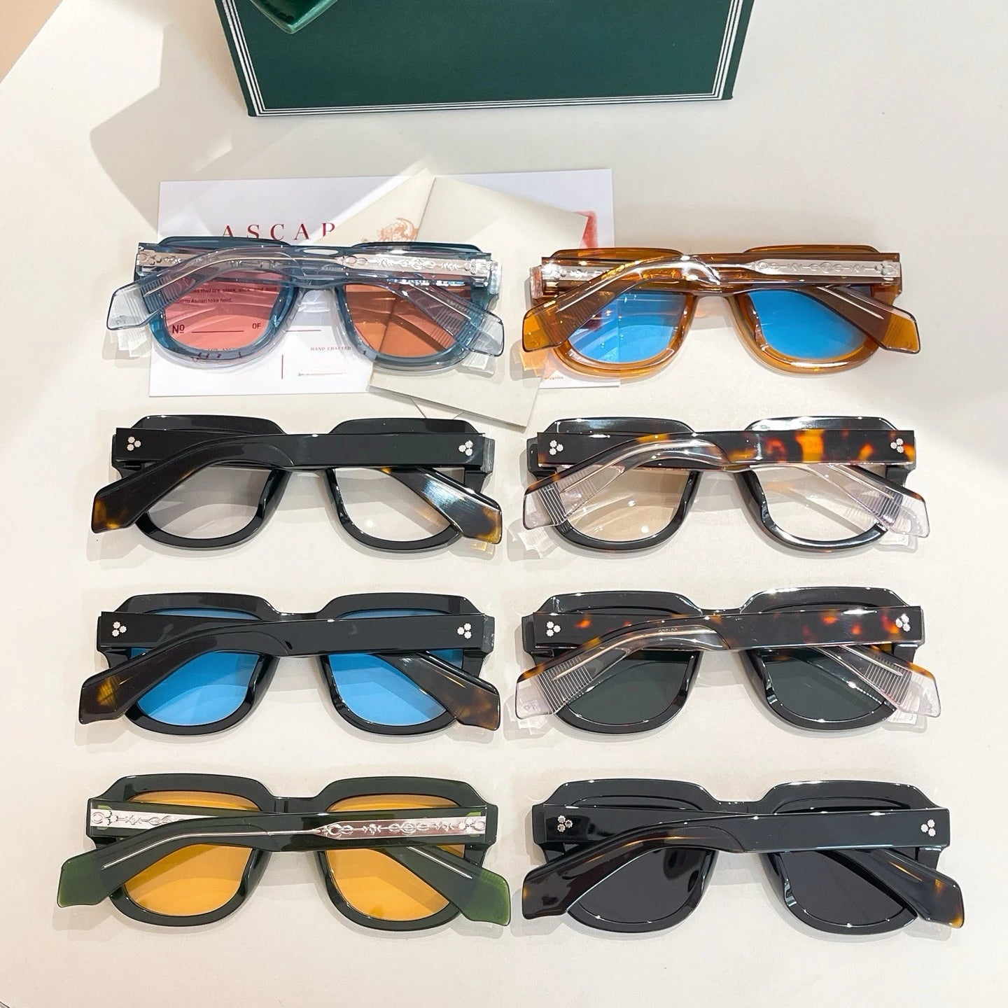 JMM HOPPER Handmade Square Acetate Japanese Designer Sunglasses UV400 – Men's Women's Vintage Photochromic Glasses with Case