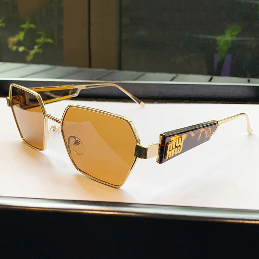 Fashion Irregular Punk Sunglasses Women Men Metal Full Frame Sun Glasses Personalized Hollow Eyewear Trendy UV400 Shades Glasses