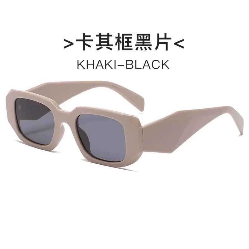 2025 new irregular square frame sunglasses European and American personalized cutting edge wide-leg sunglasses fashionable stree
