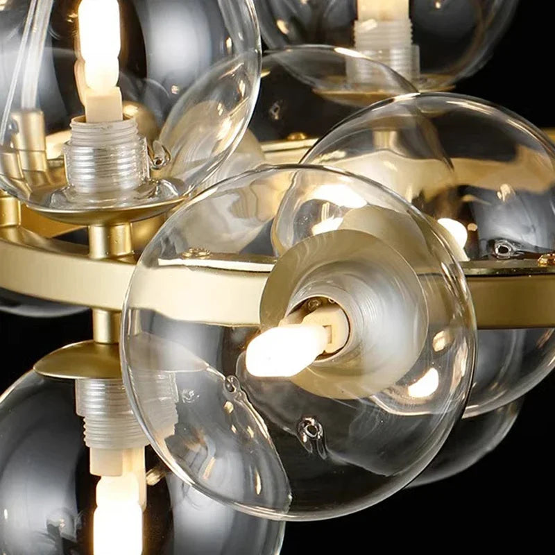2025 Modern Glass Bubble Pendant Lamp Round Chandelier Light Fixture for Living Room Dining Room Bedroom Kitchen