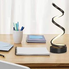 EISSLOLY Bedroom Bedside Table Lamp, Dimmable, Small Spiral Decorative Lamp for Home Office, Modern Nightstand Lamp.