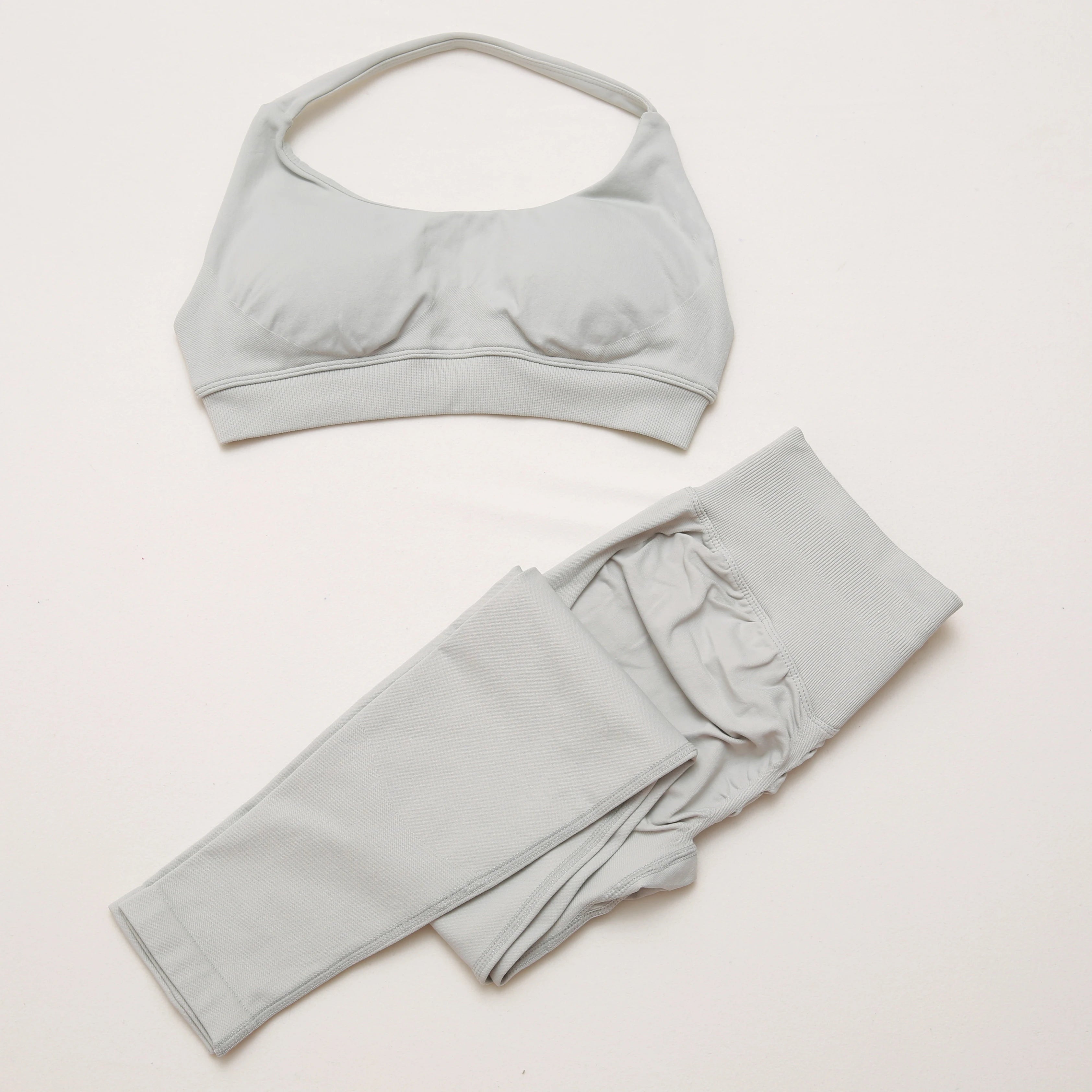 DF yoga Impact yoga outfit two pieces gym set Sports Bra matching leggings pants sets for woman workout clothes suit