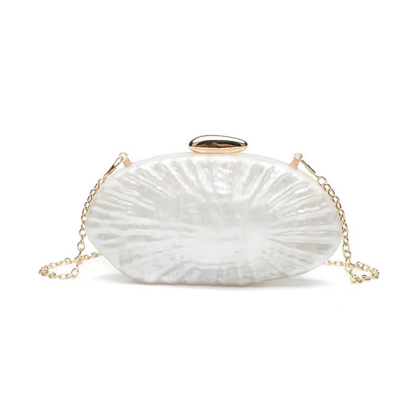 2025 Retro Gold Women's Shell Clutch High-end Fashion Chain Bag Creative Conch Box Bag European And American Women's Evening Bag
