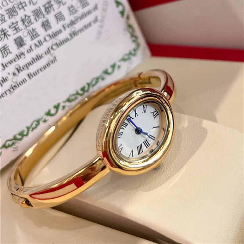 Fashion Brand Wrist Watches Woman Girl Oval Diamond Crystal Bracelet Style Quartz Steel Metal Band Luxury Clock CA192