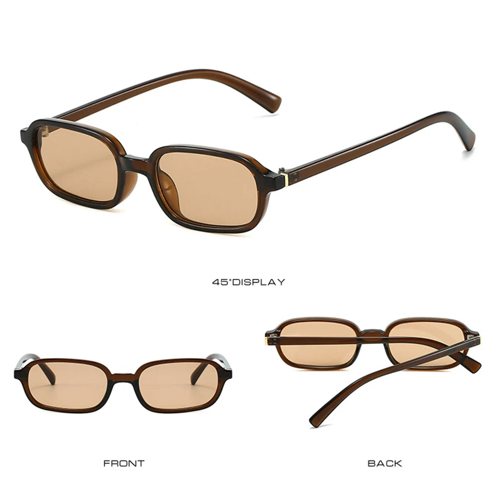 KLASSNUM Vintage Sunglasses Men Women 2025 Trendy Eyewear Rectangle Sun Glasses Anti UV400 Shades Eyepiece Small Square Glasses