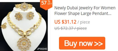 Fashion Jewelry Sets Gold Color Necklace And Earrings For Women 4 Pieces Jewelry Set