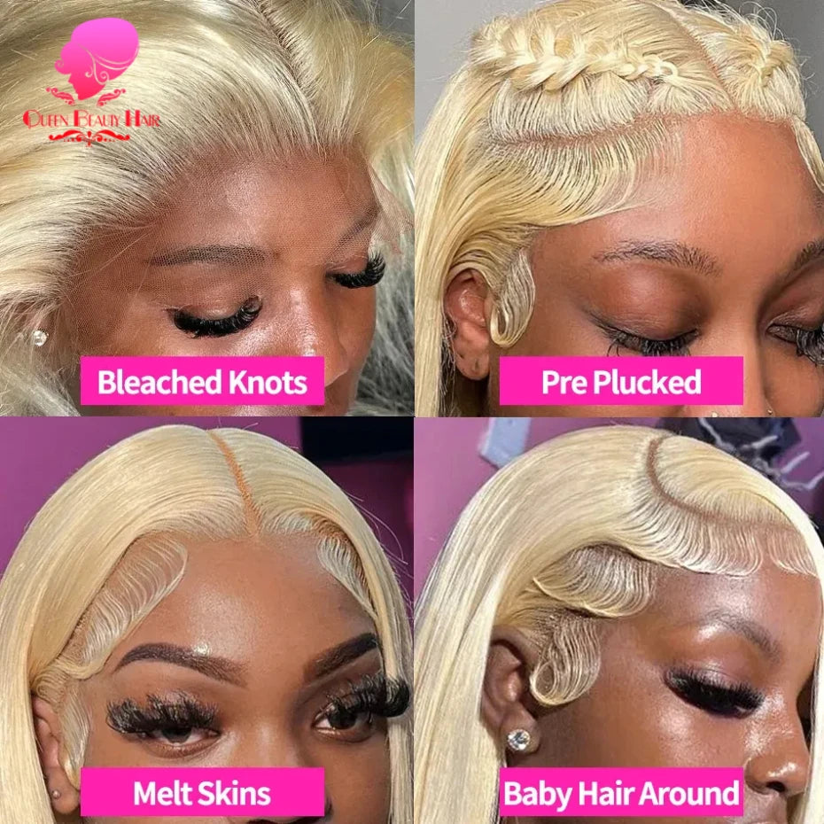 38 Inches 250 Density 360 Lace Frontal Wigs Straight Lace Frontal Wig 13x4 13x6 Blonde 613 Lace Front Human Hair Wigs For Women