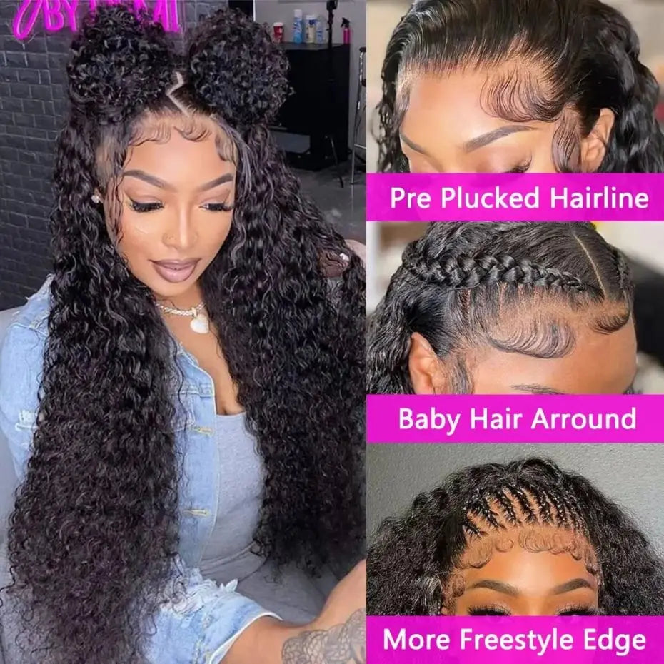 Curly Lace Front Human Hair Wigs For Black Women Pre Plucked Remy Brazilian Hair 13x4 Deep Wave Frontal Wig 13x6 Hd Lace Wig