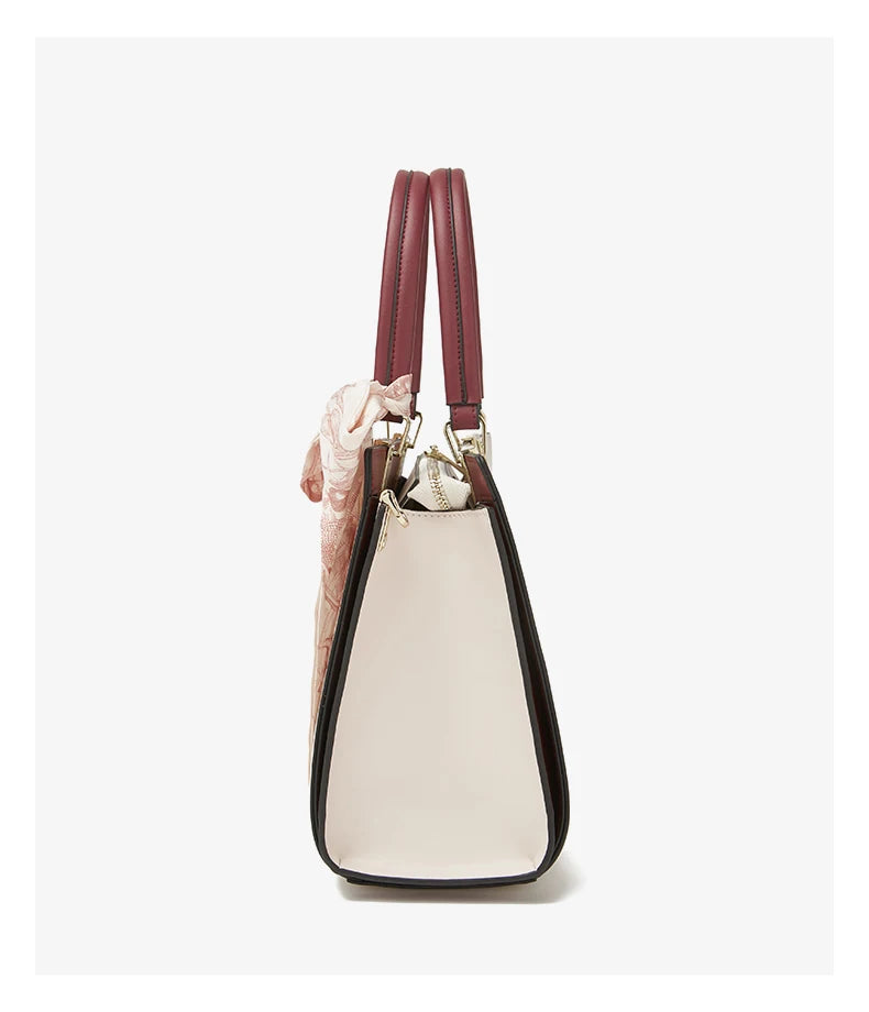 FOXER Split Leather 2025 Autumn Winter New Large Tote Handbag Women's Shoulder Bag Chinese Classic Embroidery Best Gift for Mom