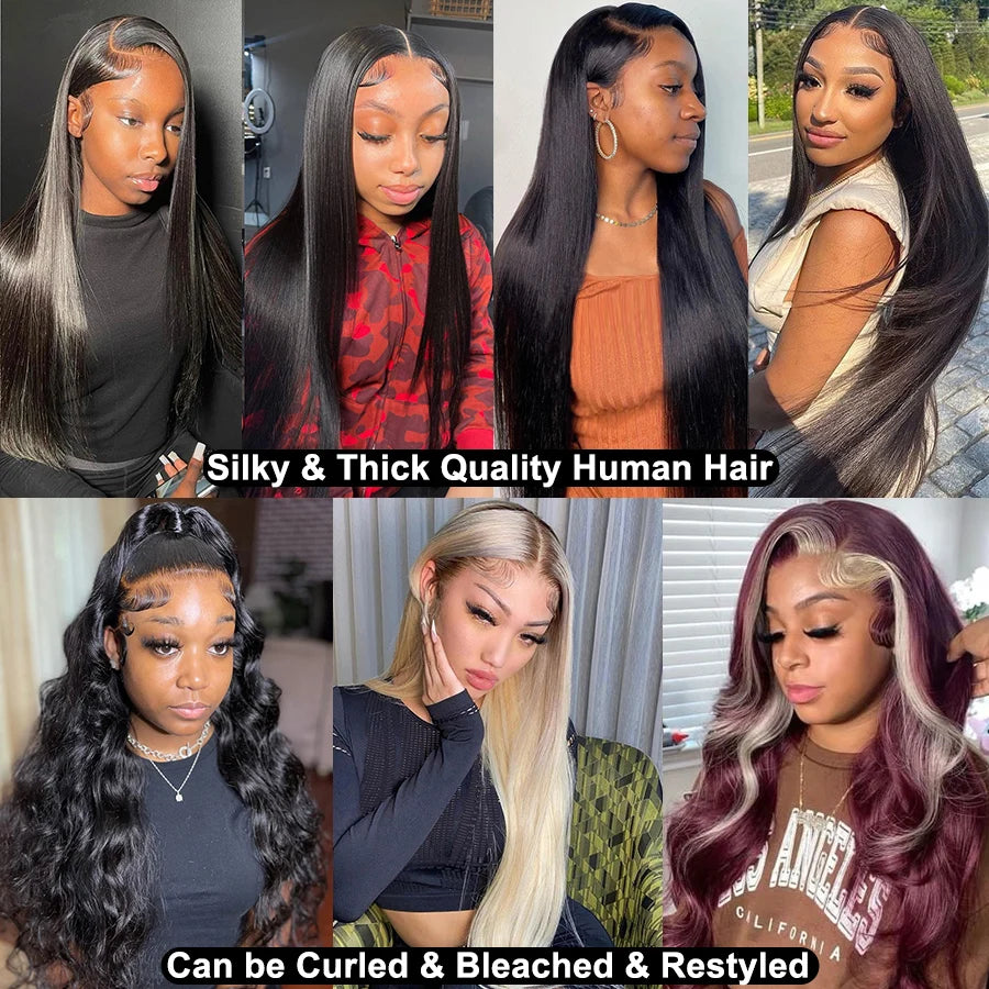 13x6 HD Lace Frontal Wig 13x4 Lace Front Human Hair Wigs Lemoda Remy Wig For Women 34 32 Inch Straight Transparent Lace Wig