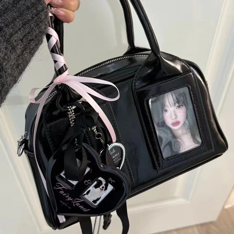 Itbag Small Crossbody Shoulder Bag For Women With Photo Card Holder Niche Design Boston Pillow Style Groupie Merch Handbag