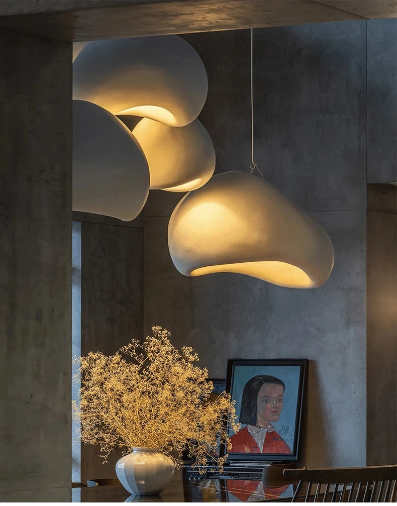 Nordic Wabi Sabi Ceiling Chandelier Modern E27 LED Dining Table Pendant Lights for Living Room Bedroom Loft Decor Hanging Lamp