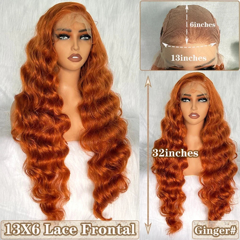 Light Brown Synthetic Lace Wigs X-TRESS Super Long Loose Wave 13x4 Lace Frontal Hair Wig with Baby Hair Daily Fashion New Style