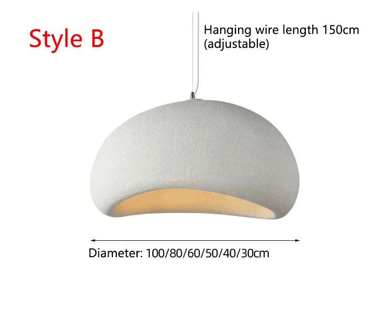 Nordic Wabi Sabi Ceiling Chandelier Modern E27 LED Dining Table Pendant Lights for Living Room Bedroom Loft Decor Hanging Lamp