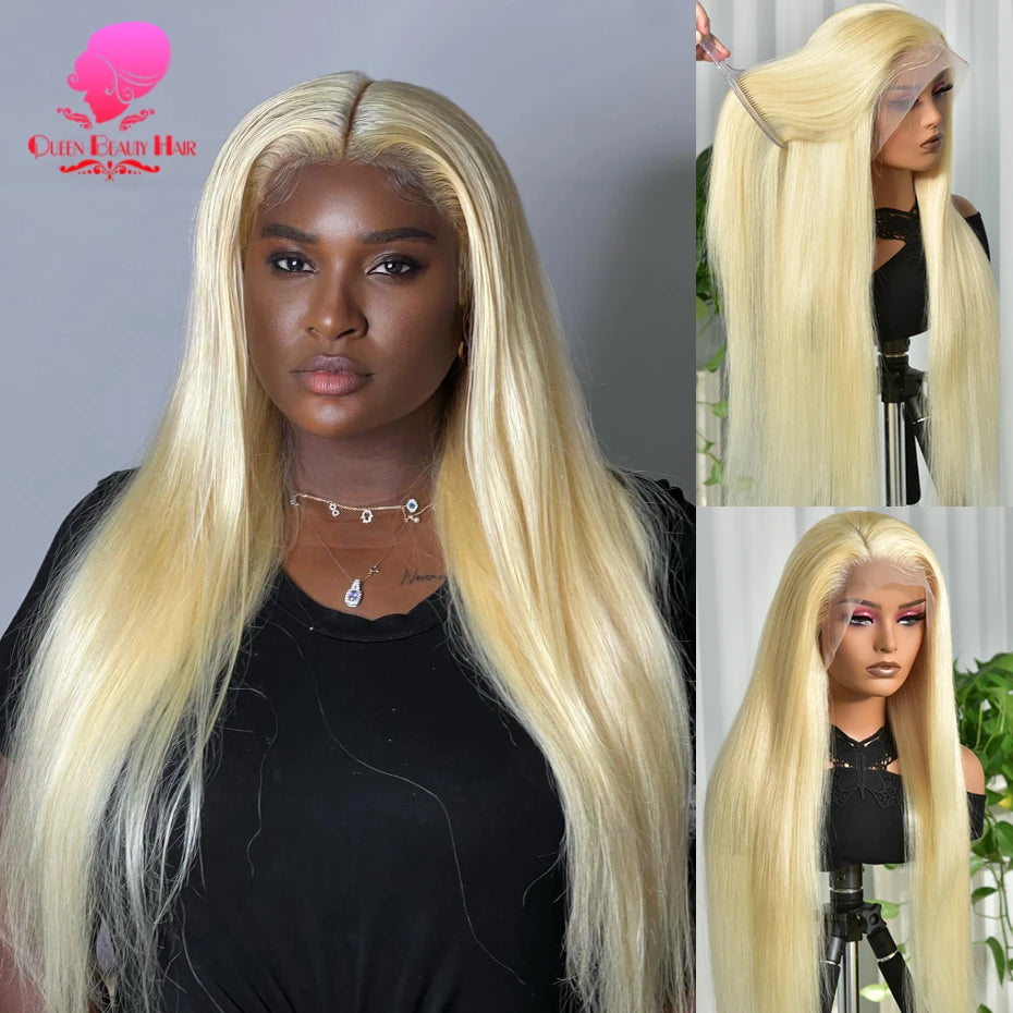 38 Inches 250 Density 360 Lace Frontal Wigs Straight Lace Frontal Wig 13x4 13x6 Blonde 613 Lace Front Human Hair Wigs For Women