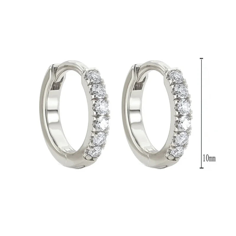 925 Sterling Silver 6mm 8mm 10mm Classic Round Gold Huggie Hoop Earrings for Women Men Tiny Huggie Rock Earrings Jewelry Gifts