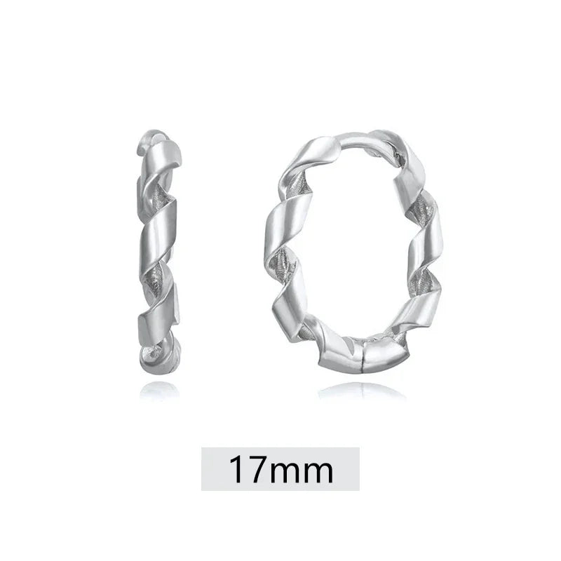 925 Sterling Silver 6mm 8mm 10mm Classic Round Gold Huggie Hoop Earrings for Women Men Tiny Huggie Rock Earrings Jewelry Gifts