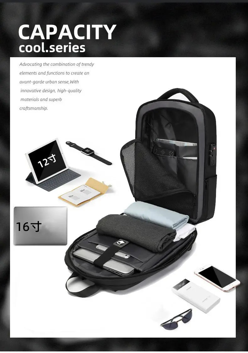 ABS EVA Hard Shell Fashion Multifunction  Series Backpack Men Anti Theft Waterproof Laptop Backpack Business Travel Backpack Hot