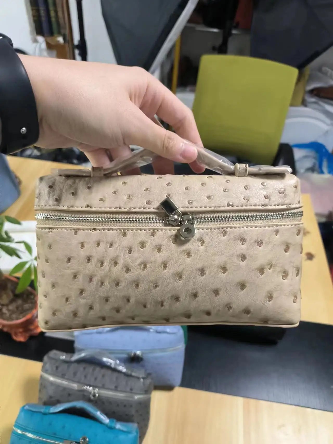 Fashion Brand Women Handbags 2024 Luxury Small Box Bucket Bag High Quality Ostrich PU Leather Single Shoulder Bags