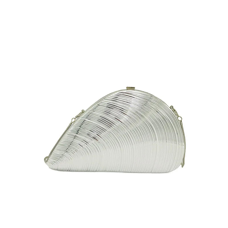 2025 Retro Gold Women's Shell Clutch High-end Fashion Chain Bag Creative Conch Box Bag European And American Women's Evening Bag