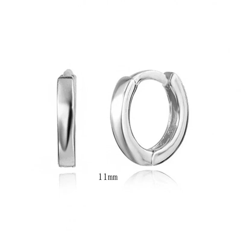 925 Sterling Silver 6mm 8mm 10mm Classic Round Gold Huggie Hoop Earrings for Women Men Tiny Huggie Rock Earrings Jewelry Gifts