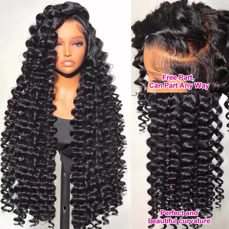 200 Density Loose Wave 13x6 Lace Front Human Hair Wig 30 40Inch Loose Deep Wave 13x4 HD Lace Frontal Wig Curly Wigs For Women