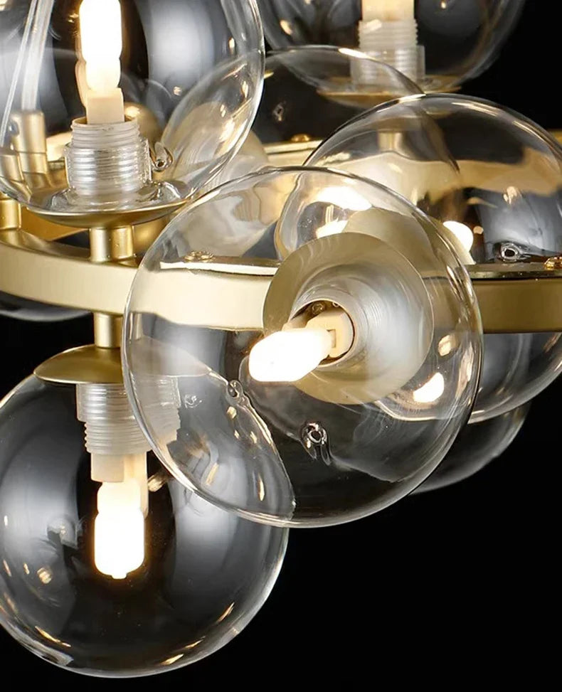2025 Modern Glass Bubble Pendant Lamp Round Chandelier Light Fixture for Living Room Dining Room Bedroom Kitchen