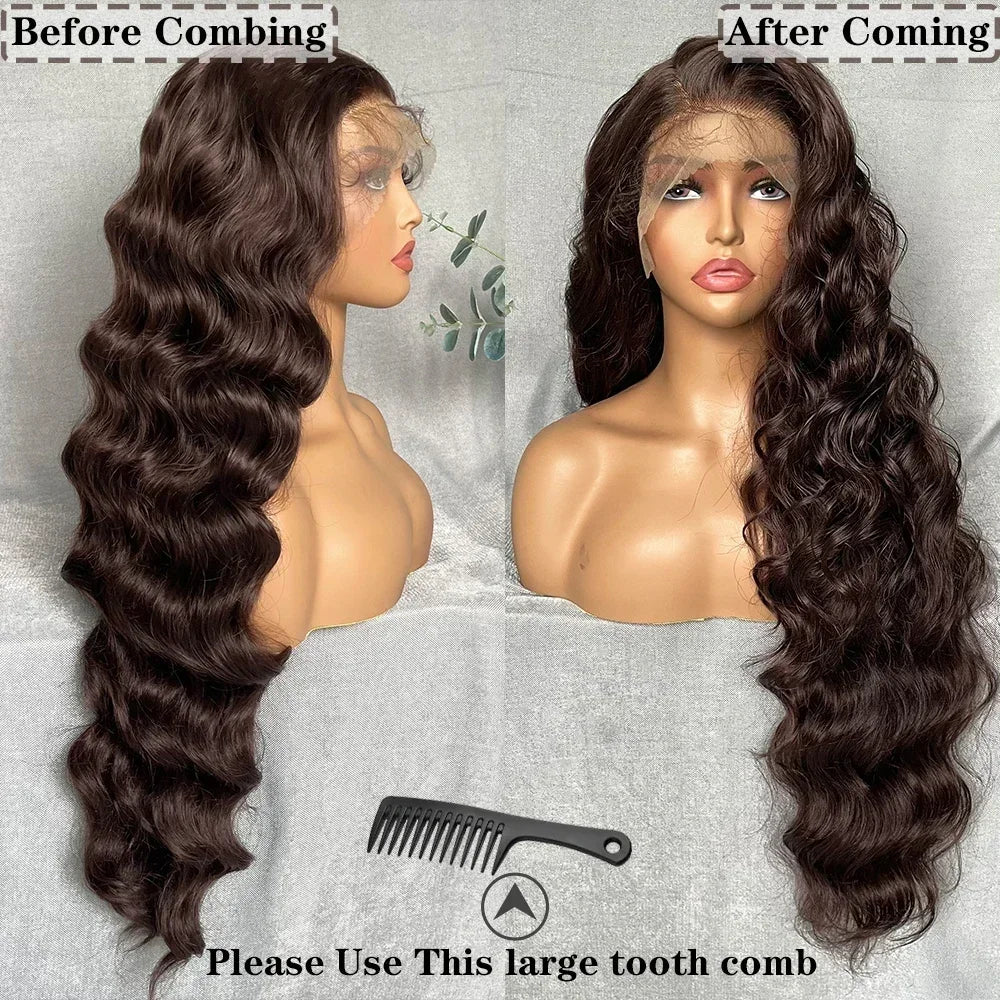 Light Brown Synthetic Lace Wigs X-TRESS Super Long Loose Wave 13x4 Lace Frontal Hair Wig with Baby Hair Daily Fashion New Style