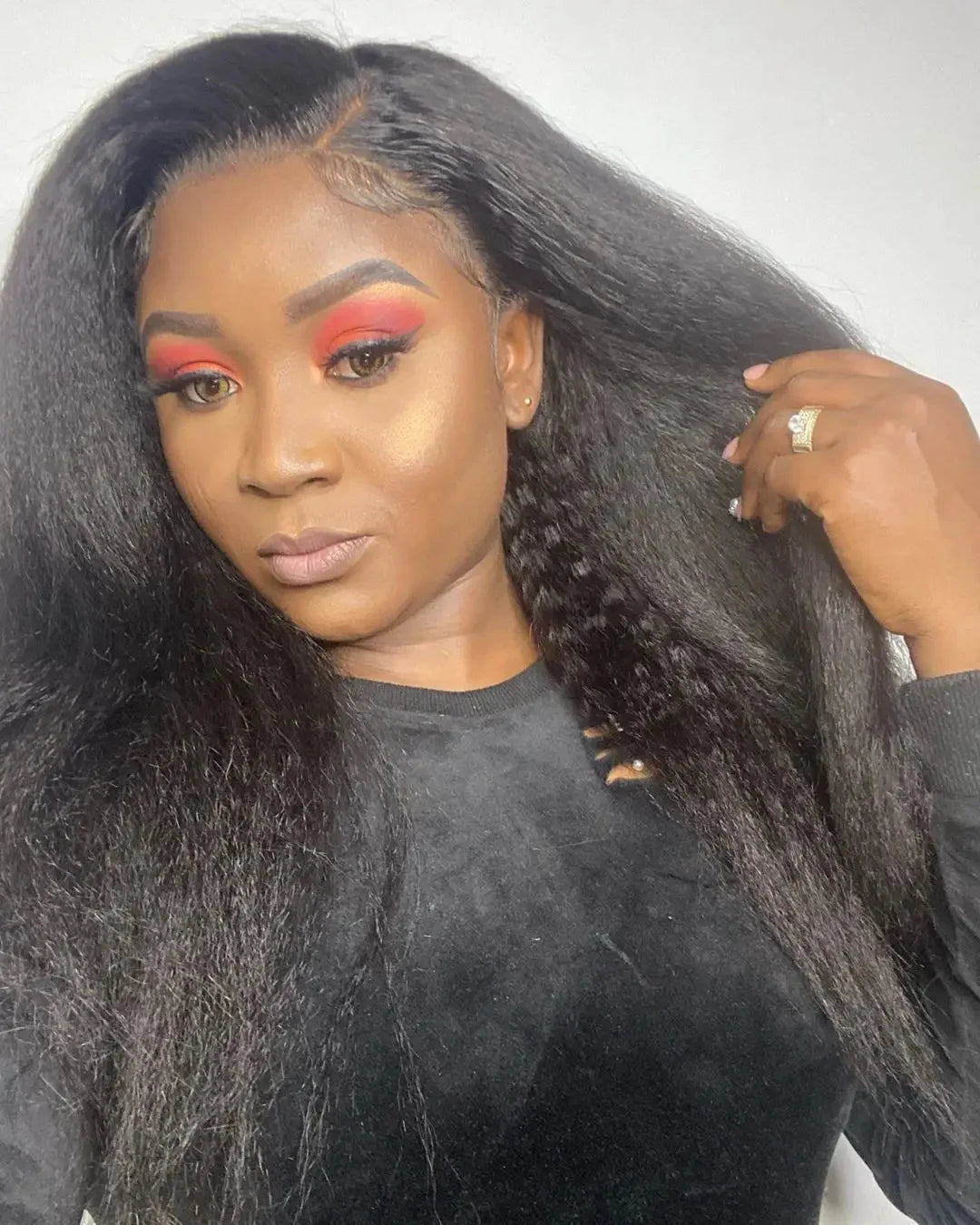 Kinky Straight 13x4 Lace Front Human Hair Wigs For Women Brazilian Bone Colored Yaki Straight Transparent Lace Frontal Curly Wig