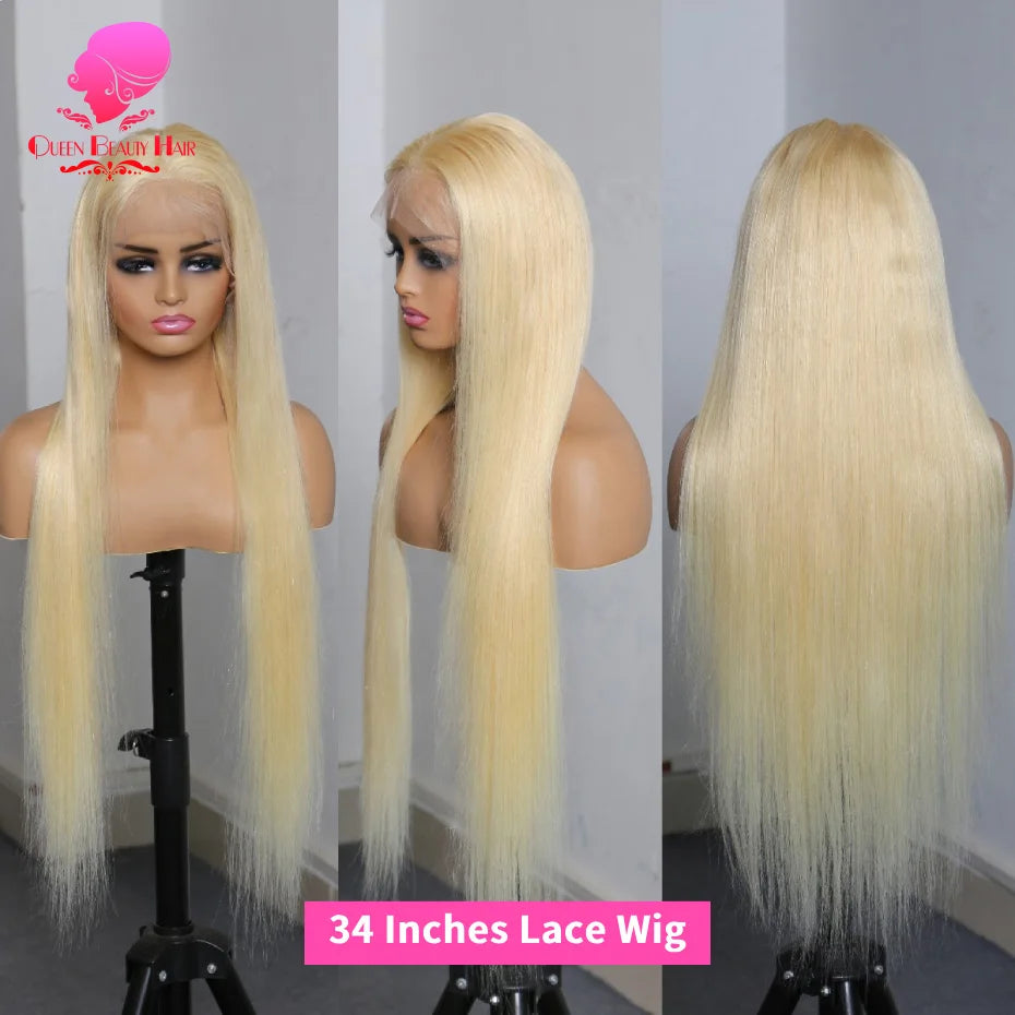 38 Inches 250 Density 360 Lace Frontal Wigs Straight Lace Frontal Wig 13x4 13x6 Blonde 613 Lace Front Human Hair Wigs For Women