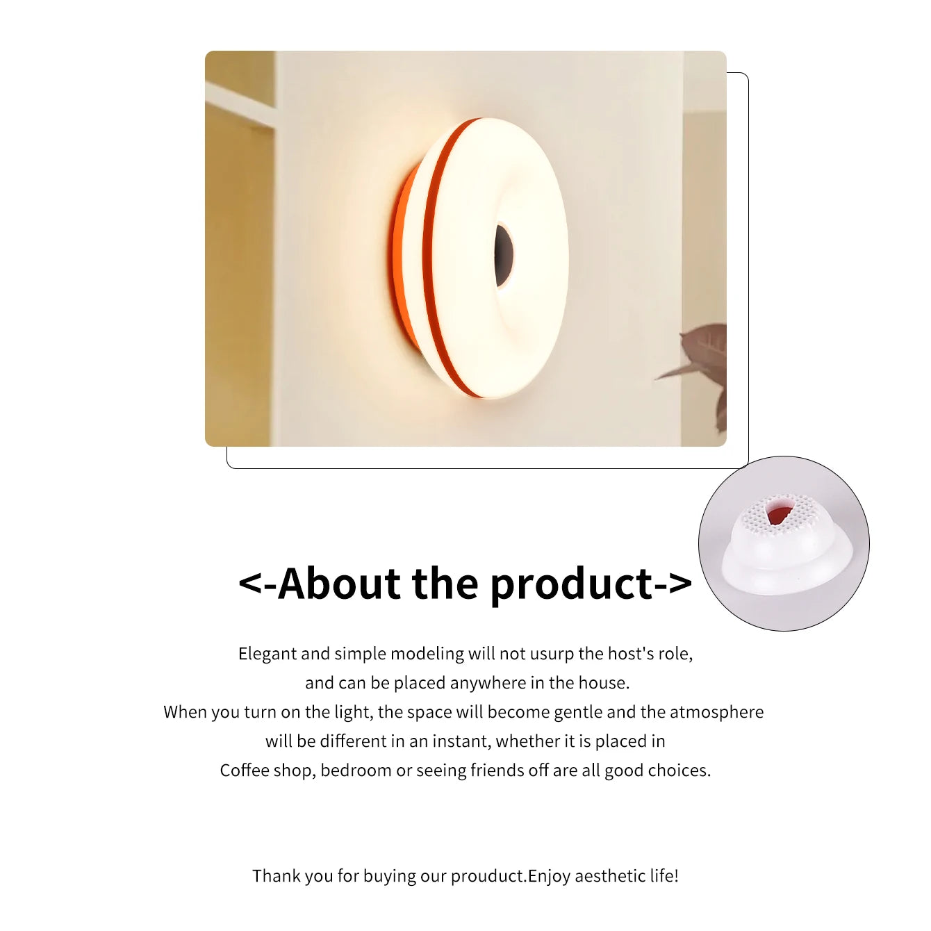 Bauhaus table lamp USB plug bedroom bedside lamp living room dining room decoration donut ambient light(Not glass)