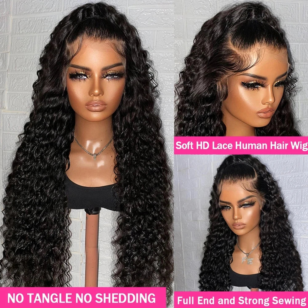 Curly Lace Front Human Hair Wigs For Black Women Pre Plucked Remy Brazilian Hair 13x4 Deep Wave Frontal Wig 13x6 Hd Lace Wig