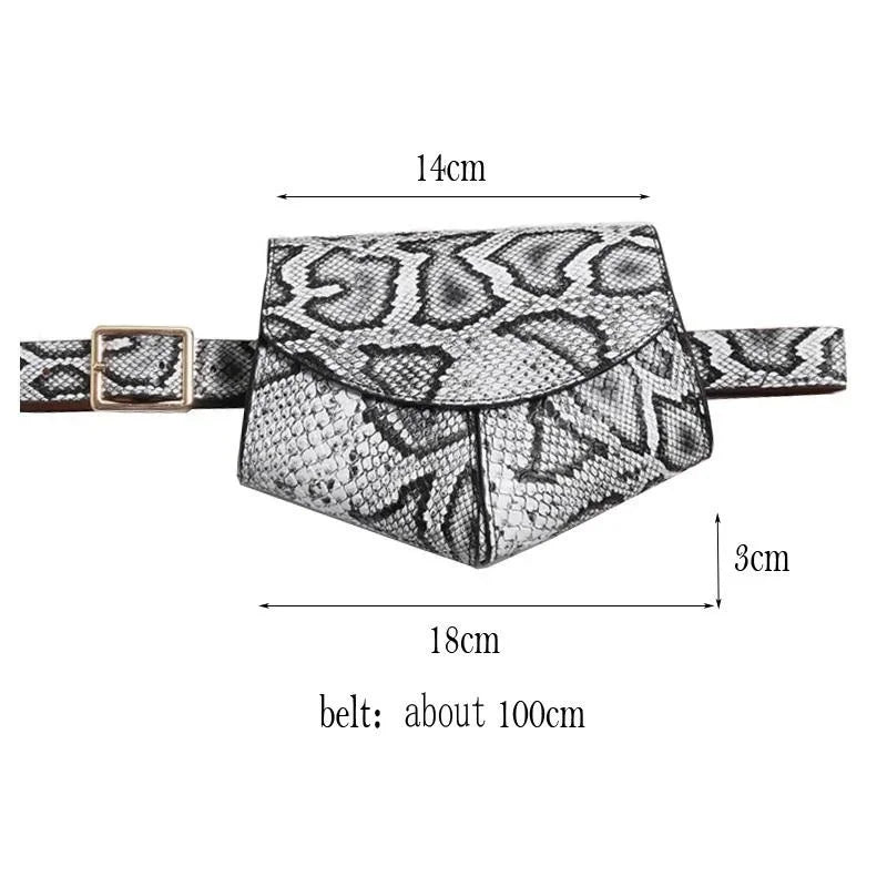 Fashionable Small Waist Bag Versatile Women Delicate Snake Skin Decorative Saddle Fashionable Sweater Belt Trendy
