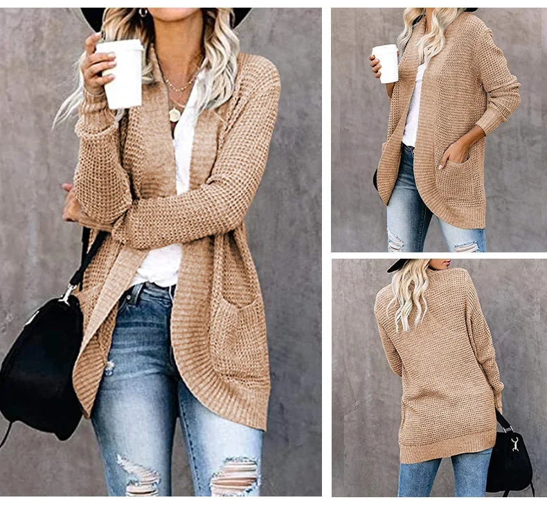 Fashion Women Cardigan Autumn Harajuku Knitted Sweater Basic Jacket Ropa Mujer Outerwear Thin Coat Streetwear New Woman Clothing