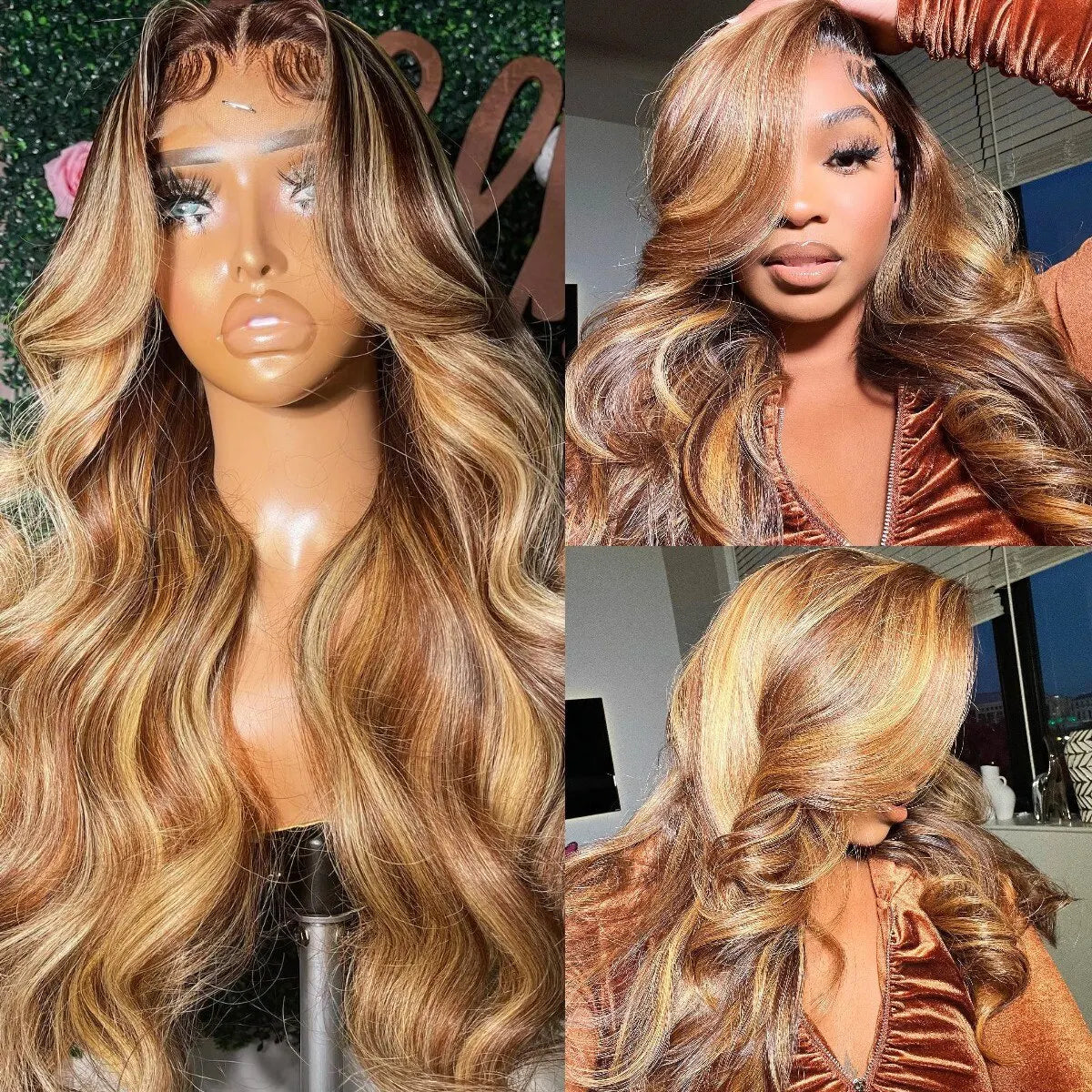 Highlight Wig 100% Human Hair 13x6 Hd Lace Frontal Wig Honey Blonde Lace Front Wigs human Hair Body Wave 4x4 5x5 Closure Wig