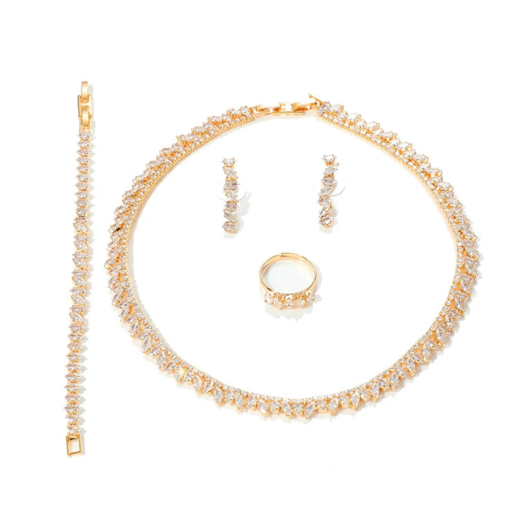 Jewelry Set HADIYANA Unique And Charm Women Wedding Accessories Cubic Zircon BN9233 Luxury Designer Jewelry