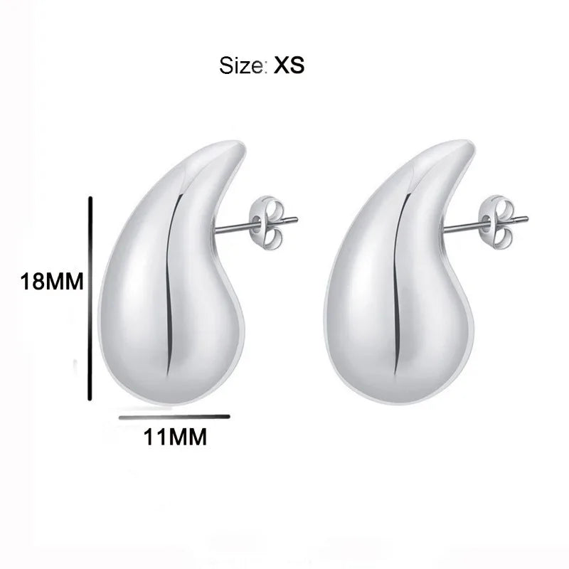 2024 New Trendy Plate Gold Color Chunky Waterdrop Dupes Drop Earrings for Women Personality Glossy Teardrop Earring Jewelry Gift