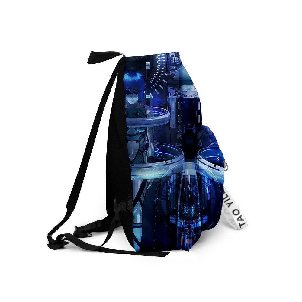 Cartoon Popular ghost in the shell School Bag Cute Small Travel Bags 3D Print Oxford Waterproof Key Chain Notebook Backpacks